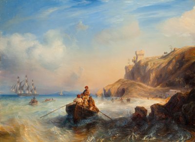 Schiffe an der Küste von Jean Antoine Theodore Gudin